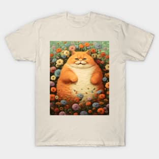 Feline Garden Delight: Cats Amongst a Bouquet of Blooms - Edward T-Shirt